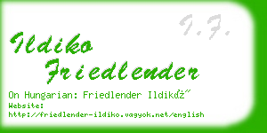 ildiko friedlender business card